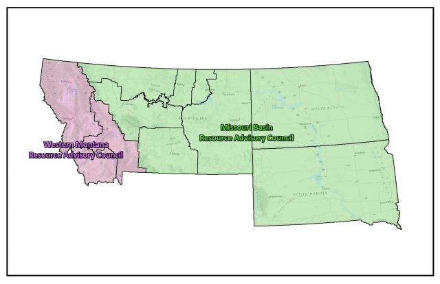Montana-Dakotas Resource Advisory Council Map