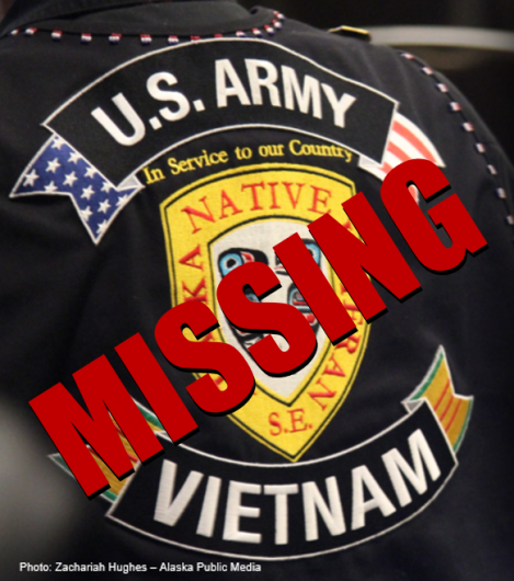 Native Vet logo with the word "missing" across it.