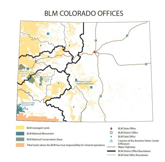 map of colorado showing district and field office boundaries