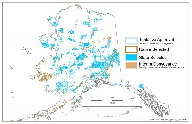 Alaska Land Transfer Remaining Work Map April 2021