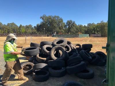 Pile of tires.