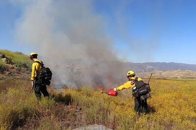 Controlled burn in foot hills.