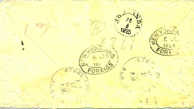 Back side of envelope from 1925.