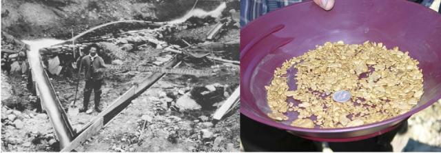 Placer gold mining in Alaska, early 20th century and 100 years later