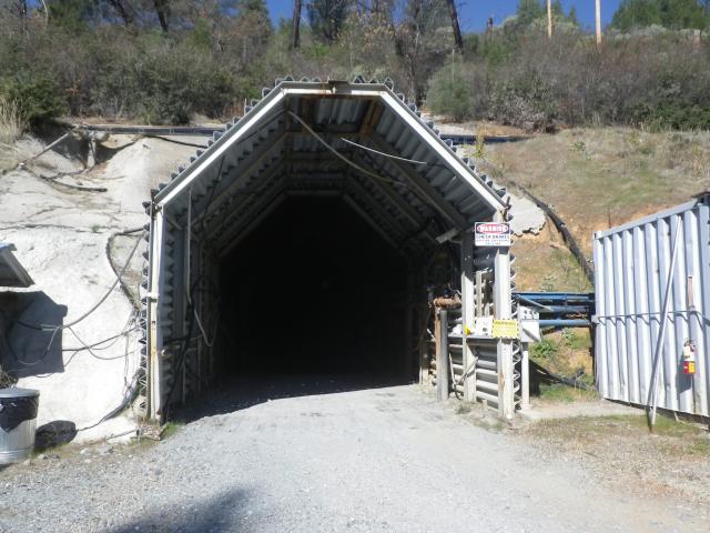 A tunnel entrance to an underground mine on public land in California