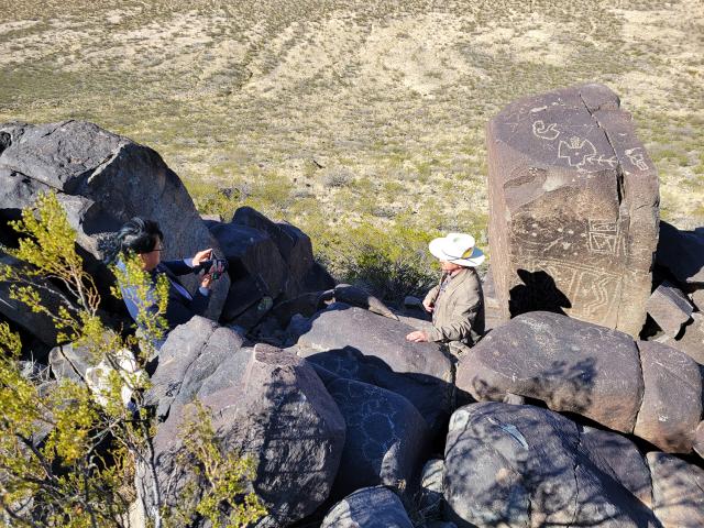 The MBC team visited New Mexico to film a documentary contrasting the petroglyphs at Three Rivers in comparison to those found in South Korea and other parts of the globe.