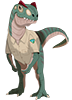 Agents of Discovery Agent for Dinosaur mission. Allosaurus wearing BLM uniform shirt.