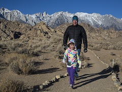 An image of hikers in the Alabama Hills. Photo courtesy of Bob Wick, BLM.