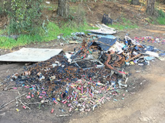 Trigger trash on public lands. Photo by Amanda James, BLM.