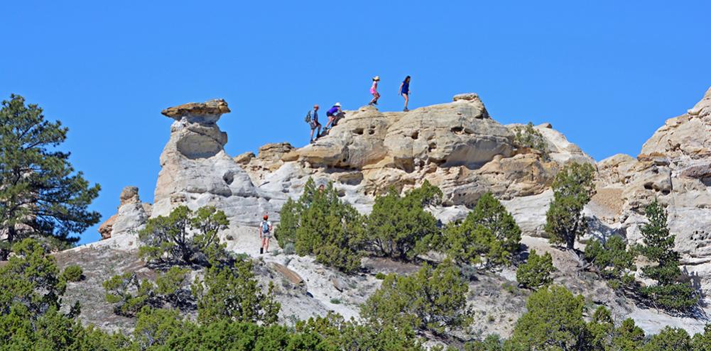 Hikers at Castle Garden in Wyoming
