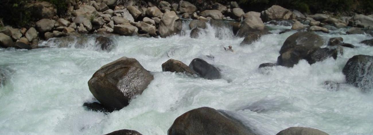 A kyaker on the Tuolumne Wild and Scenic River. Photo courtesy of Daniel Brasuell.