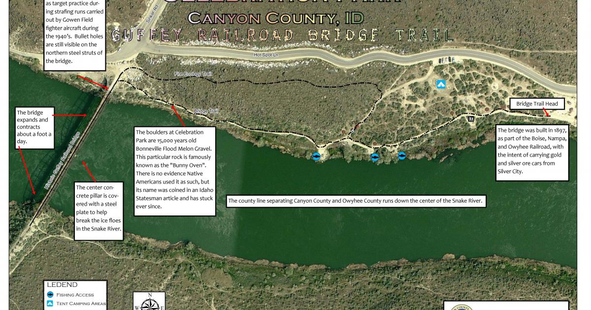 Celebration Park Field Map Celebration Park: Guffey Railroad Bridge Trail Map | Bureau Of Land  Management