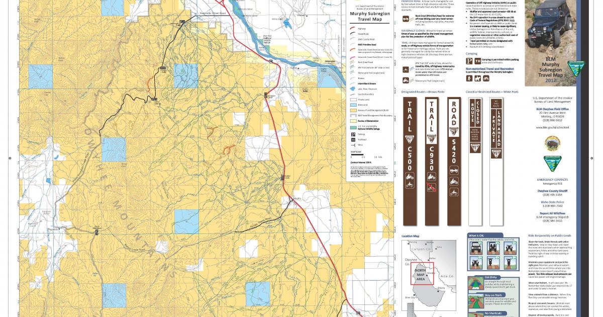 Idaho Blm Camping Map Murphy Subregion Georeferenced Travel Map - North | Bureau Of Land  Management