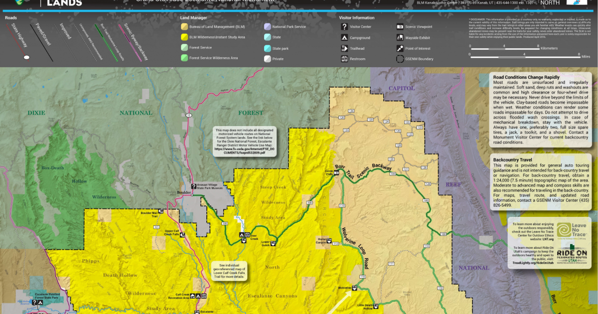 Burr Trail Utah Map Burr Trail Scenic Backway And Wolverine Loop Road Georeferenced Map |  Bureau Of Land Management