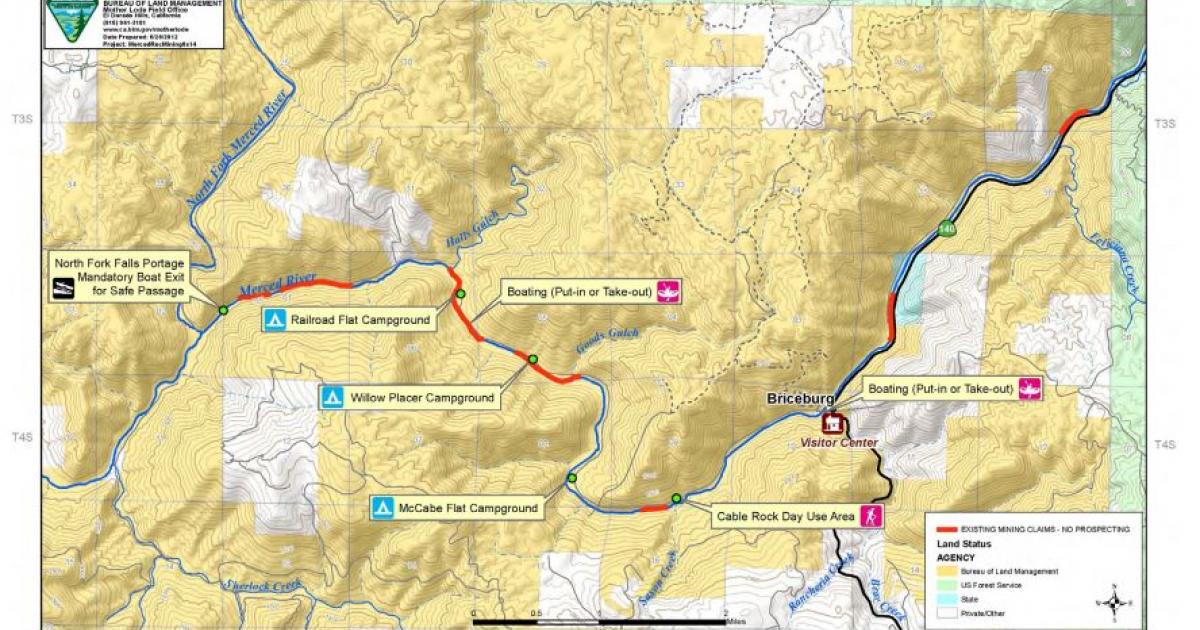 Merced River Recreation Map Bureau - Media Center Public Room California Merced River Recreation Map Thumbnail 