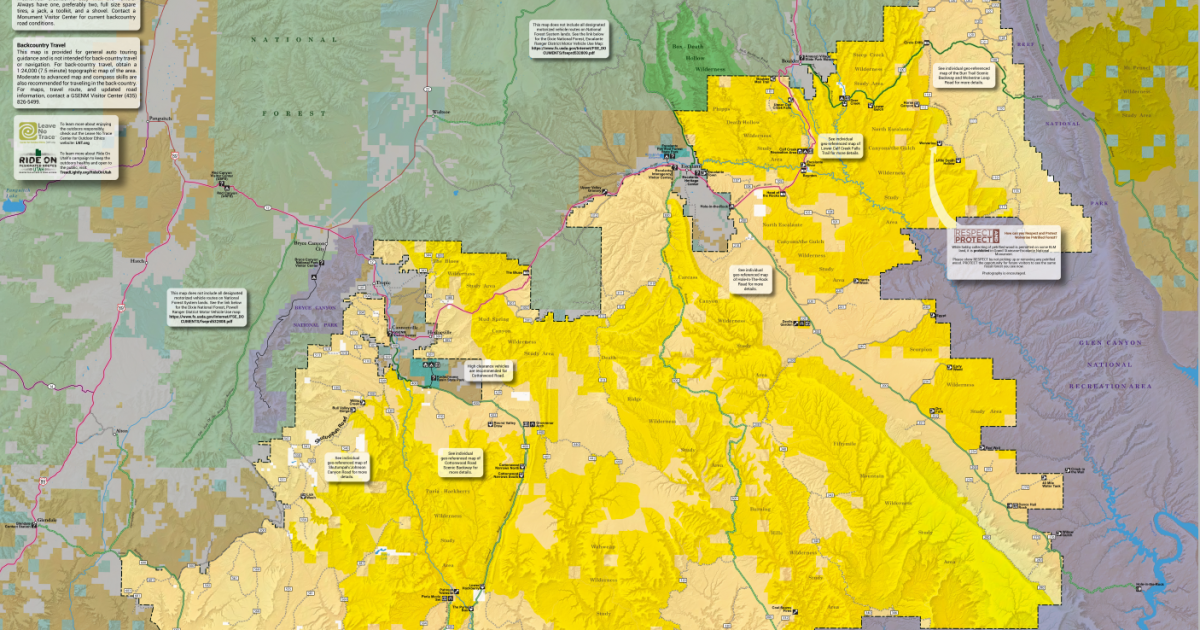 Grand Staircase Escalante National Monument Map Grand Staircase-Escalante National Monument Georeferenced Map | Bureau Of  Land Management