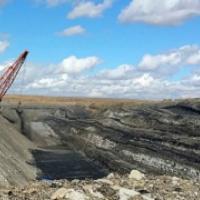 A distance shot of mining equipment
