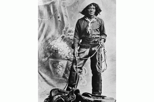 Historical photo of a black cowboy
