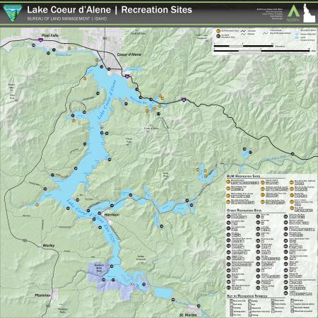 Coeur D Alene Map Lake Coeur D' Alene Recreation Sites Map | Bureau Of Land Management