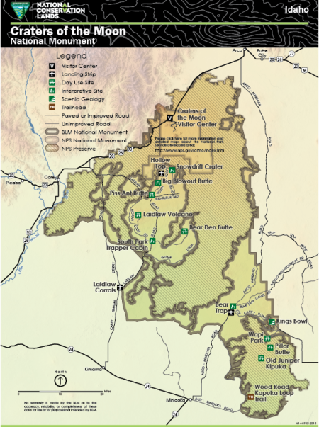Craters Of The Moon Idaho Map Craters Of The Moon National Monument | Bureau Of Land Management