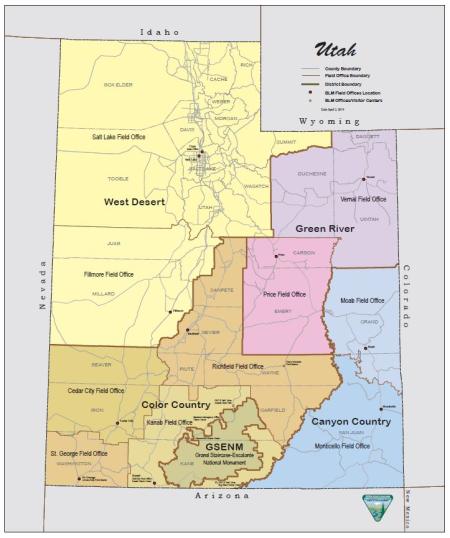 Blm Land Map Utah Camping Field Office Boundaries | Bureau Of Land Management