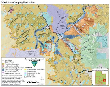 Blm Land Moab Map Moab Camping Restrictions | Bureau Of Land Management