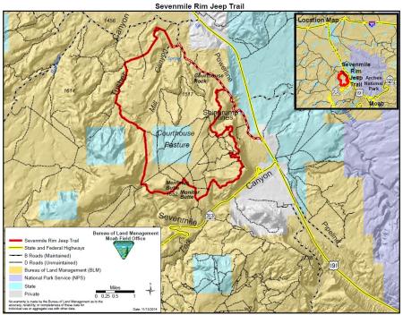 Moab Trail Map Pdf Seven Mile Rim Jeep Trail | Bureau Of Land Management
