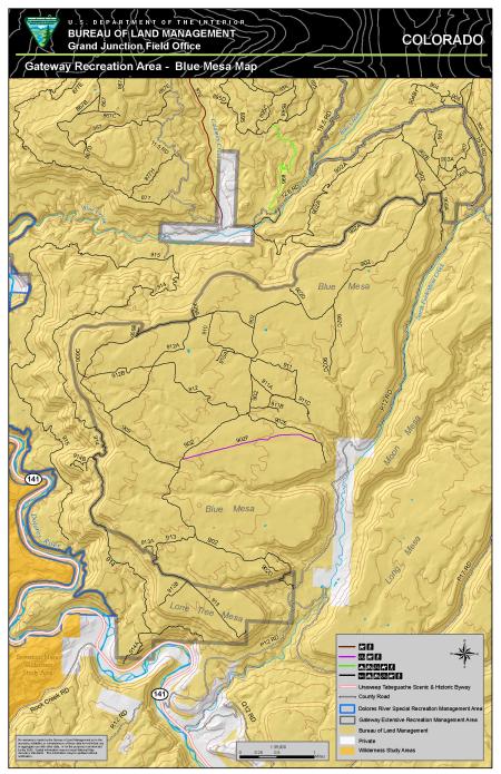 Thumbnail image of Gateway Extensive Recreation Management Area – Blue Mesa Map