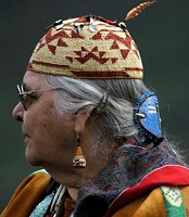 Fancy hat worn by Agnes Baker-Pilgrim