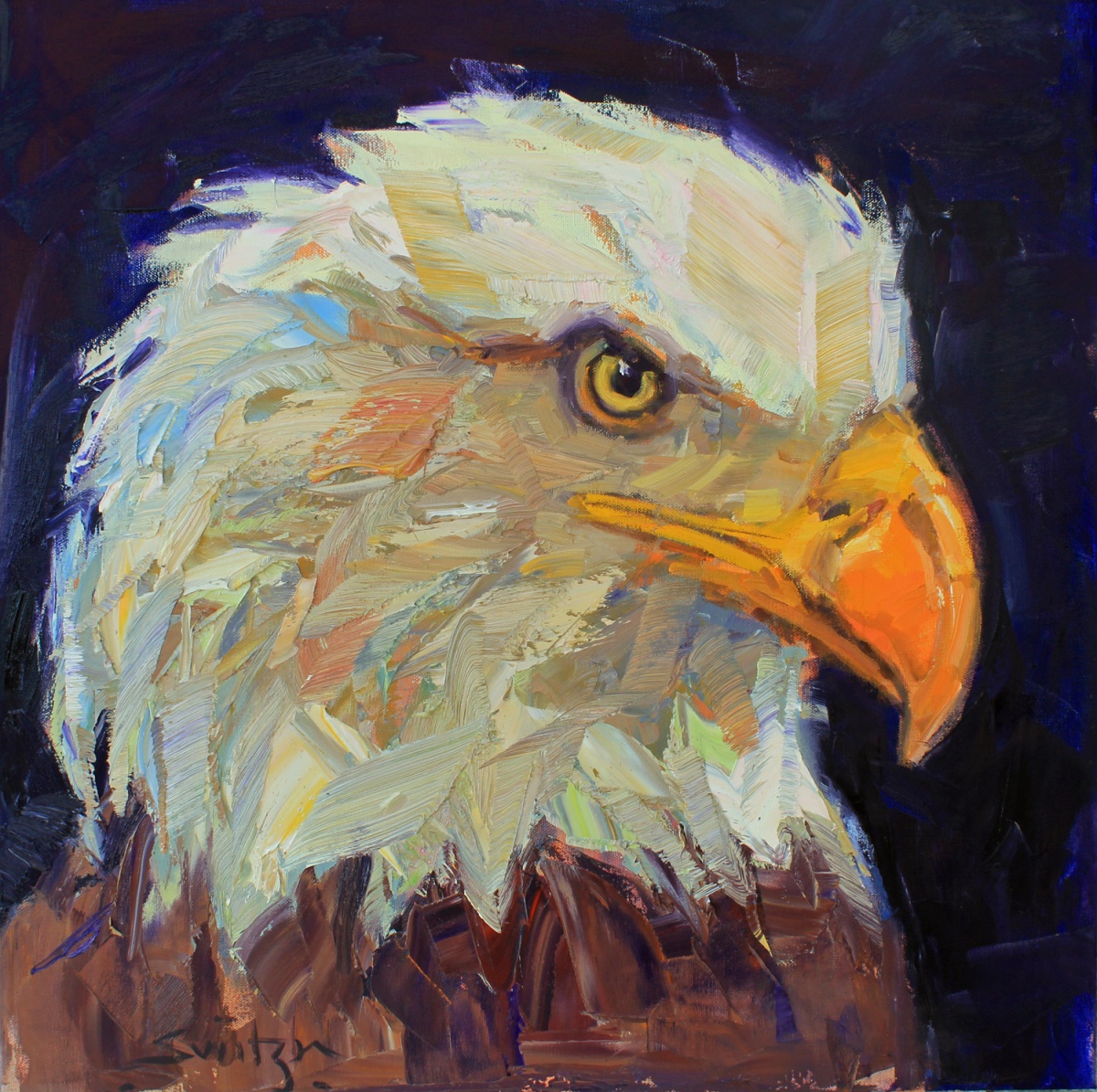 painting of a bald eagle