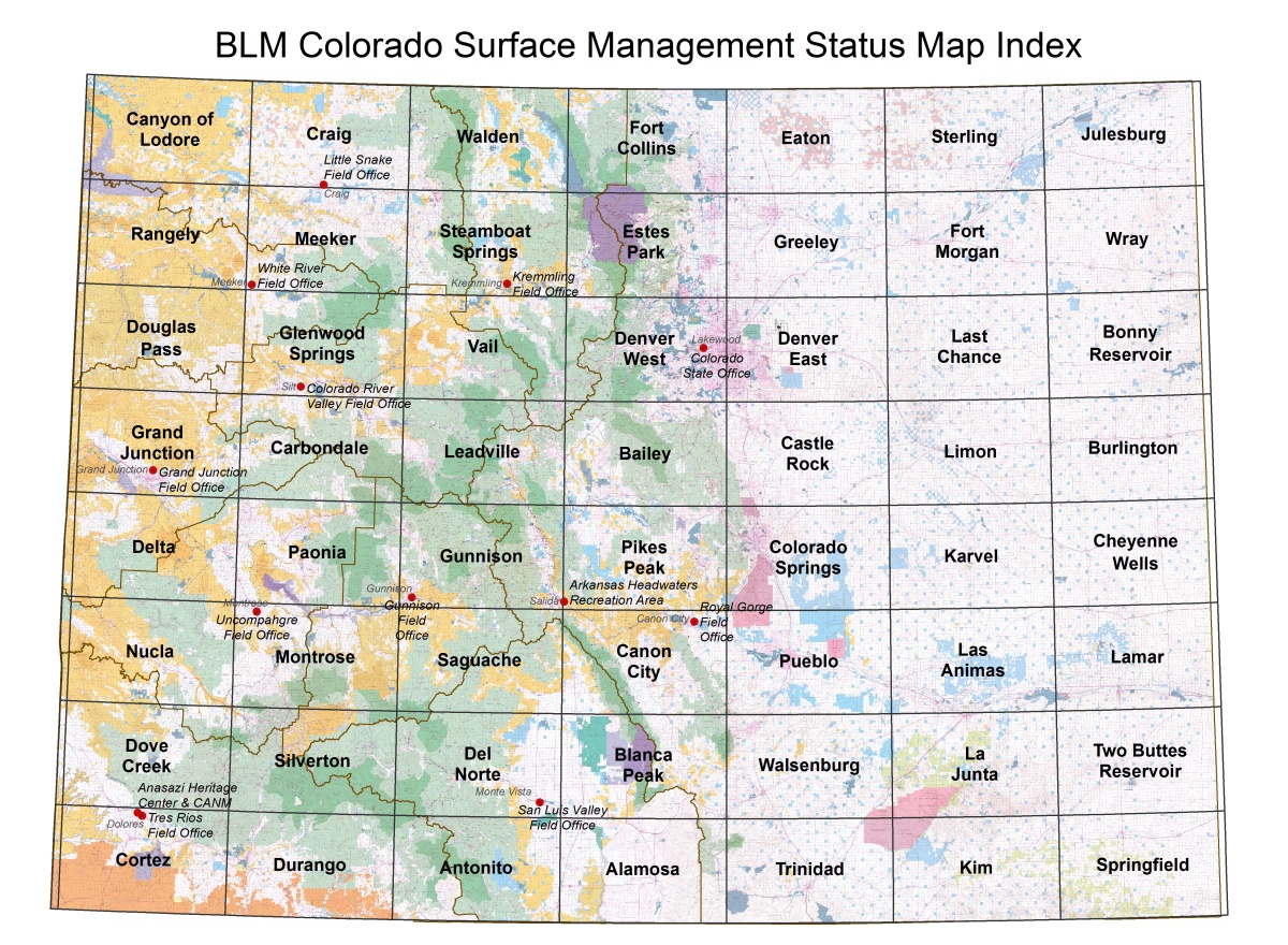 Colorado Surface Management Status Index Map