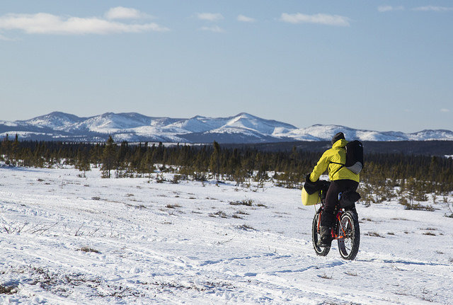 Winter biking on the Iditarod National Historic Trail between Kaltag and Unalakleet