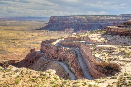 The Moki Dugway switchbacks along the Trail of the Ancients in Monument Valley. 