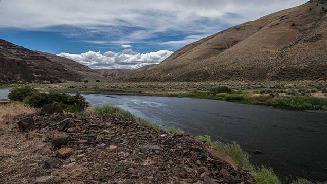 A view of water flowing in the John Day Wild and Scenic River in Oregon. Photo by Bob Wick