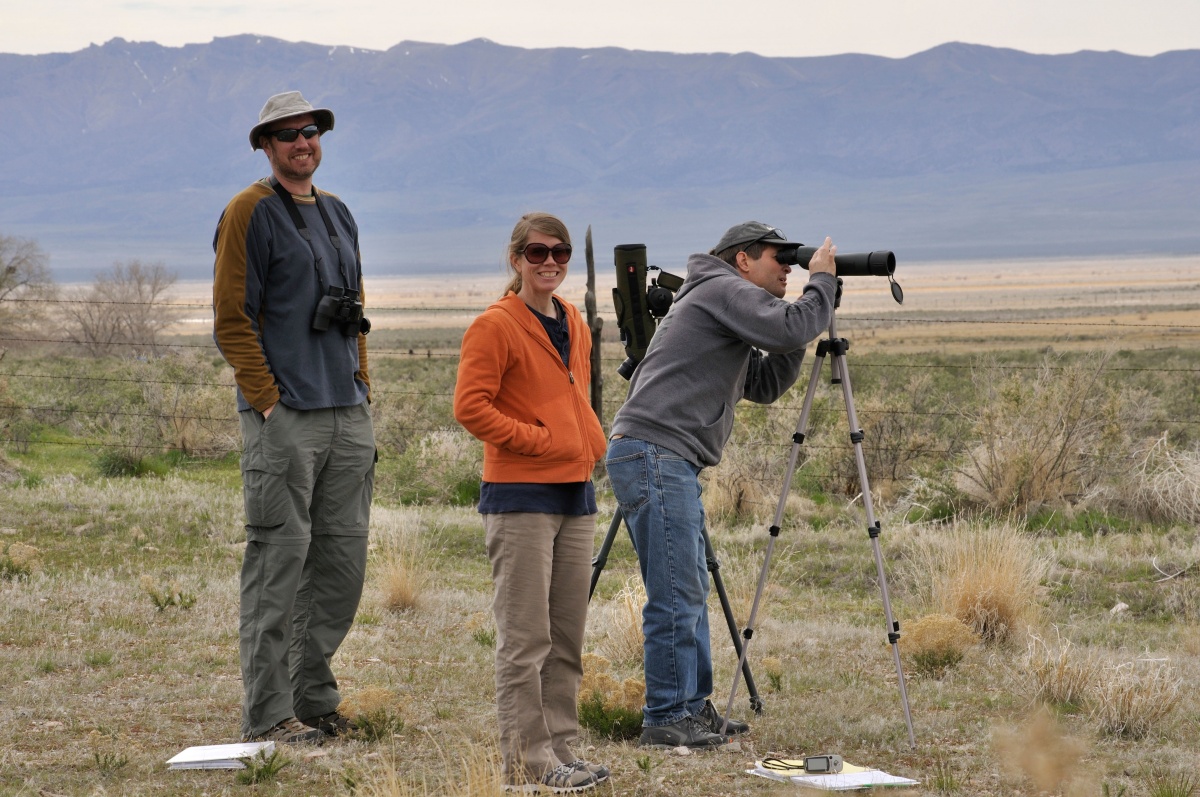 RINS Volunteers Michael Sandstrom, Jennifer Fortin and Matthew Knotts conduct field work. 