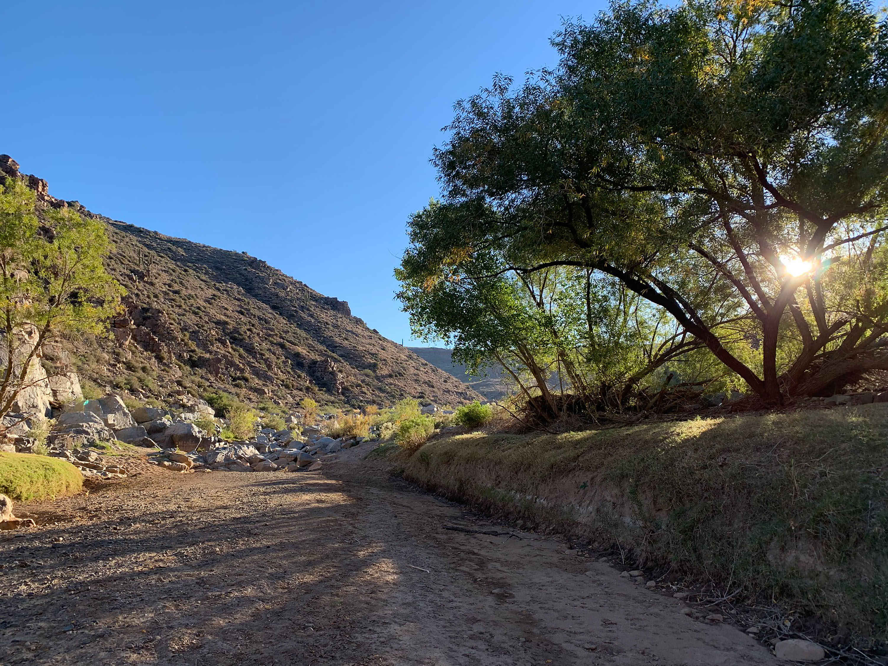 The dry Agua Fria River at the end of the Badger Springs Trail.