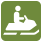 Iconograph of a person riding a snowmobile