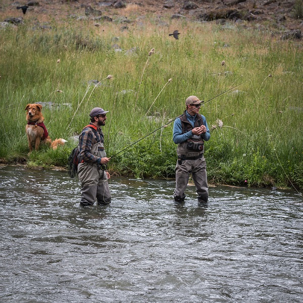 Anglers wearing gaiters Fly Fishing on the Crooked Wild and Scenic River