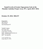 Sound Levels at Greater Sage-grouse Leks in the Wyoming Pinedale Anticline Project Area April 2013-2016