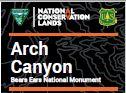 BLM branded Arch Canyon brochure heading