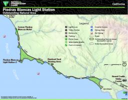 Location map of Piedras Blancas Light Station