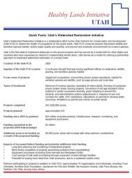 Healthy lands initiative-Utah: Watershed quick facts brochure cover.