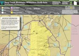 A map of Deep Creeks Wilderness Study Area with information on how to use.