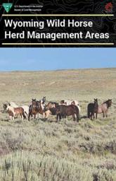 The cover of the HMA brochure featuring a small herd of wild horses in a sagebrush environment