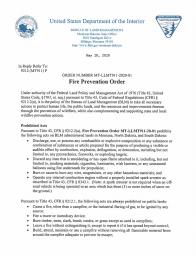 Fire Prevention Order 2020