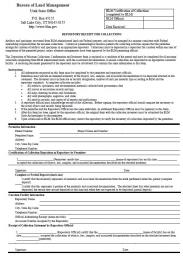 Photo of the Paleontology Repository Receipt for Collections form.