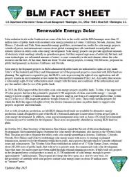 Fact Sheet: Renewable Energy-Solar brochure cover.