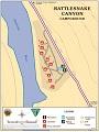 map showing layout of Rattlesnake Canyon Campground near the deschutes river