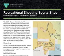 a handout titled Recreational Shooting Sports Sites - Hassayampa Field Office