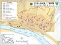 thumbnail image of map of Yellowbottom Recreation Site showing campsites, Quartzville River, and other area features